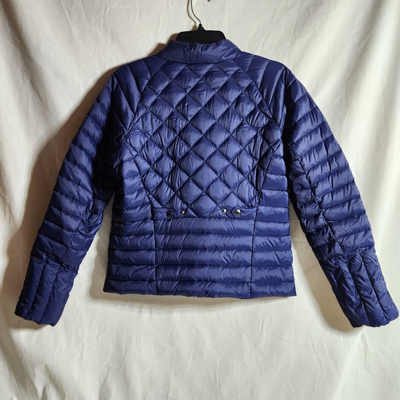 Lands End Elegant Blue Quilted Down  Puffer Jacket Small Winter - Picture 2 of 13